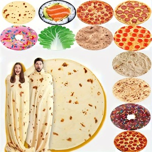Manta de Franela con Diseño Divertido de Panqueque Volador y <span class=keywords><strong>Pizza</strong></span>, Estilo Europeo Americano, para Aire Acondicionado, Venta al Por Mayor. - Product Image 3