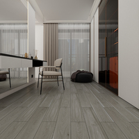 Salle de bain moderne antidérapante 150x900 Rustic Matt scrabble Floor Gris Céramique Mat Glacé Parquet Carreaux de bois