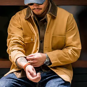 2023 рабочая одежда Madden американская винтажная супертяжелая парусиновая куртка с лацканами тонкая мужская куртка