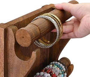 Giá đỡ, giá để đồ trang sức bằng gỗ, bán buôn, đặt hàng theo yêu cầu, để bàn, dùng để trưng bày, cất giữ vòng cổ, vòng tay, lắc tay - Product Image 5