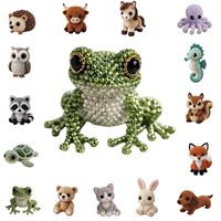 Kit de Bricolage en Gros de Perles 3D Animaux Assortis (Grenouille, Pieuvre, Chat) – Ensemble de Perles Artisanales pour Débutants, Cadeau Fait Main pour Adultes et Adolescents, Décoration