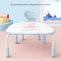 Bureau d'étude commercial minimaliste en acier inoxydable, réglable en hauteur, en forme d'arachide, pour enfants de maternelle