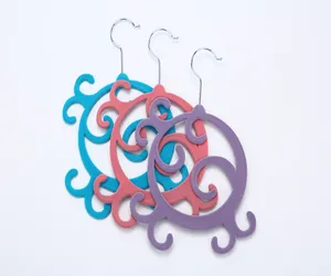 Wholesale Space Saving Non-Slip Plastic Flocked Hanger Velvet Multifunctional Jewelry scarf Hangers