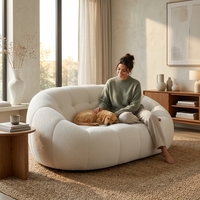 Ensemble de canapés modulaires Marshmallow |   Éponge haute densité, design sans armature |   Couverture en cachemire |   Ensemble de canapés modernes adaptés aux appartements