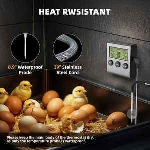 Termómetro Digital para Carne con Microondas, Cocina y Parrilla, Termómetro para Horno con Reloj y Temporizador, Material Plástico para Horno Ahumador - Product Image 3