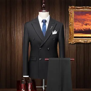 2022 Herbst New Casual Abend anzug Herren anzüge 3-teiliger Korean Slim Groom Jacken anzug Für Zweireiher-Smoking im britischen Stil