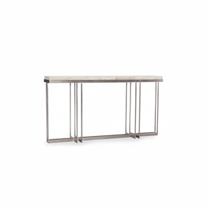 Table de Console de paume d'aspect attrayant en métal luxueux Table d'entrée latérale de mur faite à la main finie d'or avec des meubles de dessus de marbre - Product Image 1