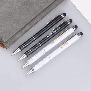 Bolígrafos clásicos en blanco y negro con logotipo personalizable Bolígrafos promocionales de metal de gama alta Impresión UV Tinta negra de 1,0mm - Product Image 2