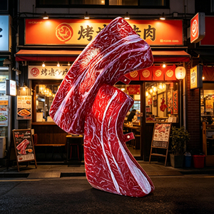 Scultura Gigante in Fibra <span class=keywords><strong>di</strong></span> Vetro a Forma <span class=keywords><strong>di</strong></span> Costata <span class=keywords><strong>di</strong></span> Manzo Crudo, Modello Realistico a Tema Alimentare per Esposizione in Negozi <span class=keywords><strong>di</strong></span> Yakiniku e Vetrine Stradali - Product Image 5