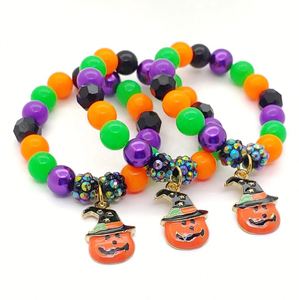 Vente en gros usine Nouveau Bracelet en quartz perlé Citrouille d'Halloween Orange, avec lettre DIY, en alliage de métaux précieux, idéal pour cadeau - Product Image 5