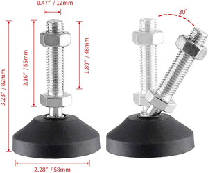 Pieds de nivellement réglables pour meubles ou pieds filetés avec fonction de nivellement : principalement utilisés pour ajuster la hauteur des meubles - Product Image 6