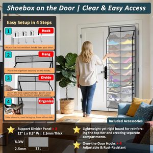 Organizador de Zapatos para Puerta con Capacidad para 24 Pares, Almacenamiento Colgante de Doble Cara para Zapatillas, Botas, Uso Familiar y Infantil - Product Image 5
