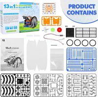 Kit de robot solaire STEM 13-en-1 pour les enfants de 8 à 12 ans, jouet éducatif scientifique, robotique solaire à construire