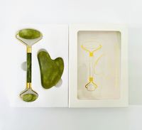 Appareil de Beauté à Domicile Gua Sha Facial, Outil Anti-Âge, Rouleau de Lifting du Visage, Masseur Facial Anti-Rides en Jade