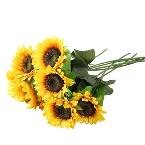 Home Decorative flowers Big Head Artificial Silk Sunflowers wedding decorative artificial sunflower