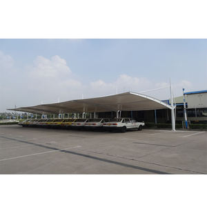 Galvanized UV Resistant Parking Shed, Cantilever Car Shade, PVDF Tensioned Structure Car Parking Shed - Product Image 3