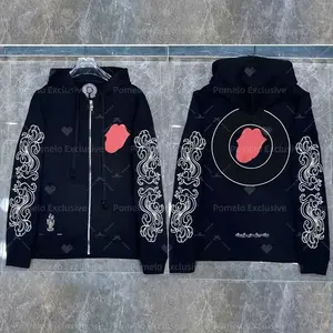 Sweat-shirt à capuche Chrome de créateur pour homme, haute qualité, 100% coton velours, pull-over, veste sans manches avec fermetures éclair et imprimé lettres - Product Image 6