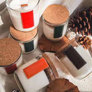 Venta al por mayor de velas perfumadas de vidrio de lujo logotipo privado personalizado regalo <span class=keywords><strong>familiar</strong></span> Gel cera de abejas cera de parafina para uso en Bar PARA EL Día del Padre - Product Image 5