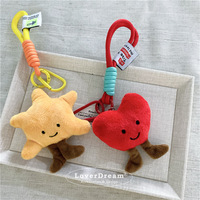 Mainan Boneka Lucu Kartun Hati Pentagram Gantungan Kunci Carabiner Liontin Dekorasi Tas Gadis Manis Hadiah untuk Anak Perempuan