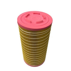 Élément de filtre à air pour compresseur industriel, papier filtre plissé jaune, embouts rouges 2901043100 - Product Image 3