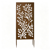 Panneau de clôture de jardin en métal résistant aux intempéries, effet rouillé, pour patio extérieur, cour arrière, ornement artistique
