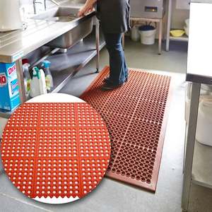 Alfombrilla de goma de piso antifatiga entrelazada con agujeros - Product Image 5