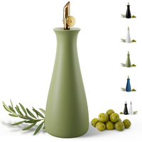 Distributeur d'huile d'olive en céramique avec bec verseur auto-fermant doré, bouteille anti-fuite pour huile d'olive vierge extra, bec verseur auto-fermant en acier inoxydable