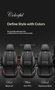 Fundas <span class=keywords><strong>de</strong></span> Asiento <span class=keywords><strong>de</strong></span> Coche <span class=keywords><strong>de</strong></span> Cuero Rojo y Negro 360 °   Soporte Lumbar Completo <span class=keywords><strong>para</strong></span> Todo Clima <span class=keywords><strong>para</strong></span> <span class=keywords><strong>Toyota</strong></span> <span class=keywords><strong>Corolla</strong></span>, Camry, RAV4, Yaris - Product Image 5