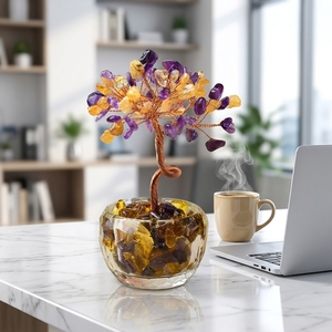 Produsen Profesional Pohon Feng Shui Kristal Batu Permata Tenun Tangan Unik Mewah untuk Hadiah Ulang Tahun - Product Image 2