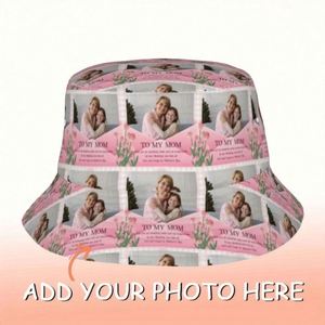 Customizable Lightweight Polyester Summer Cap Personalized Floral Print Bucket Hat Perfect Mother's Day <b>Gift</b> for Mom for Fishing - Product Image 3