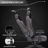 Chaise de bureau ergonomique robuste inclinable, réglable en hauteur, avec support lombaire, design moderne, base pivotante, capacité de 400 lb