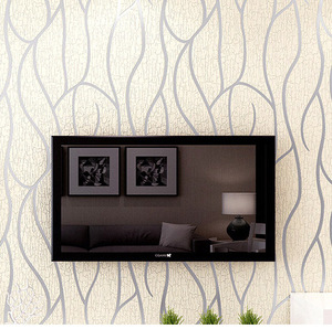 Alta Qualidade Europeu 3D Stereoscopic TV Fundo Papel De Parede Não-Tecido Simples Moderno Stripe Curve para Quarto Viver à prova de fogo - Product Image 3