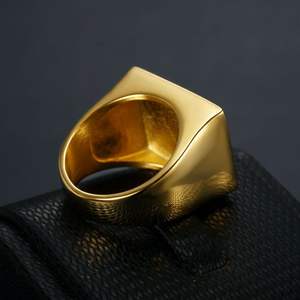 DUYIZHAO Nouveaux anneaux Hip Hop en acier inoxydable plaqué or pour hommes à la mode Bague des douze apôtres de Jésus à la mode - Product Image 4