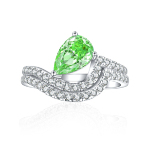 Jewelry Custom Design Supplier 925 Sterling Silver Pear Cut 5A White Cubic Zirconia Fashion Women's Jewelry <b>Rings</b> for Certified - Product Image 3