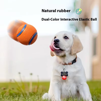Balles de jeu pour chien durables pour l'entraînement en extérieur OEM/ODM, balles de pinball en caoutchouc pour chien, orange, résistantes aux morsures