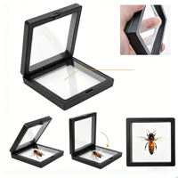 Boîte de présentation flottante en TPU, étui à film 3D à suspension, cadre transparent en ABS pour collection de bijoux, pièces de monnaie, bagues et boucles d'oreilles