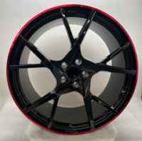 Sur mesure 12000T Forgé |   Norme DOT |   MOQ 4 S1-00214 18-24 Noir brillant rouge lèvres multi-branches pour jantes BMW X3 X5