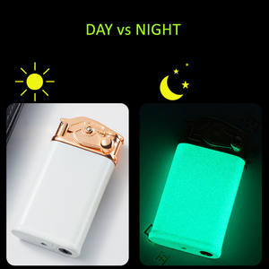 कस्टम छवि लोगो Refillable Windproof नीले लौ चमकदार सिगरेट लाइटर चमक में अंधेरे जेट आग गैस ब्यूटेन मशाल लाइटर - Product Image 4