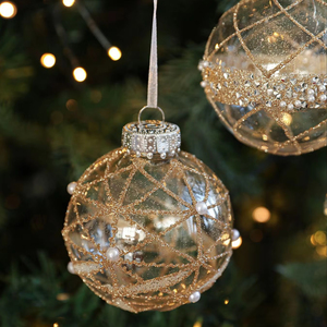 Luxury Shining <b>Glitter</b> Christmas Ball Ornaments Hanging Transparent Christmas Ball 8CM Sequined Plastic Christmas Tree Balls - Product Image 5