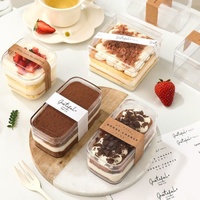 Boîtes à gâteaux jetables en plastique transparent Boîtes à gâteaux Bento transparentes pour pâtisserie à emporter