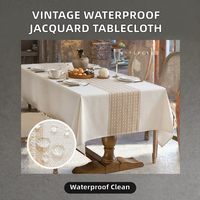 Nappe Classique Imprimée Jacquard Losanges Effet Lin Chenille Imperméable Facile à Nettoyer pour Maison, Hôtel, Café – Taille Personnalisée – Vente en Gros