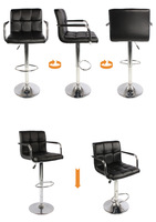 Tabouret de bar pivotant en cuir PU, réglable en hauteur, moderne, pour cuisine, restaurant, maison - Vente en gros