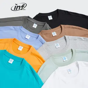 INFLAÇÃO 180-300 GSM Peso Pesado Em Branco Oversize T shirt homens Personalizado Por Atacado Plain tshirts para impressão