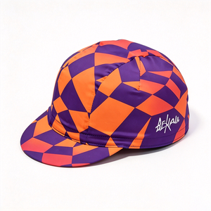 Geometric Print 100% Polyester Canvas Cycling Cap Purple Orange Quick Dry Outdoor Travel Sport Cap Breathable Streetwear Unisex - Product Image 3