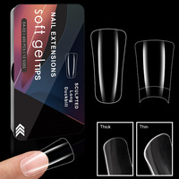 Faux ongles en gel souple à presser, couvrance totale, pour DIY et salons professionnels