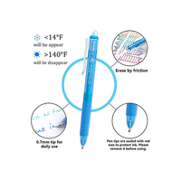 Ensemble de stylos gel effaçables en plastique personnalisés Bonvada 15/18 couleurs, pointe 0,38/0,5/0,7 mm, bleu/rouge