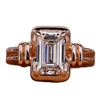 Bague de fiançailles en or massif 10K/14K/18K avec diamant de laboratoire cultivé CVD/HPHT VVS certifié IGI, taille émeraude, monture solitaire, 0,5-3 carats