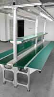 Stasiun Kerja Konveyor Belt ESD, Meja Kerja Perakitan Profil Aluminium dengan Belt PVC untuk Perakitan Produk Elektronik