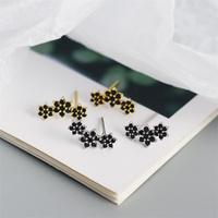 Frauen edlen Schmuck 18 Karat vergoldet klar Zirkon Pflaster 925 Sterling Silber Blume Kletterer Ohrringe Großhandel