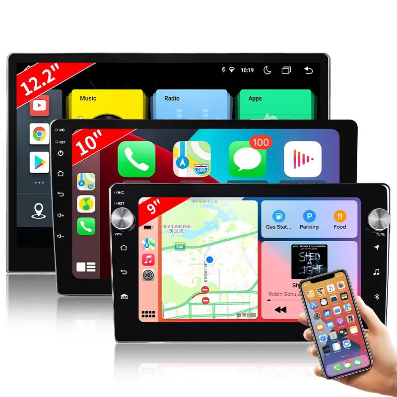 KLYDE 9/10" 12.2" Android 13 8Core 4 + 64/8 + 128GB DSP BT WIFI FM/AM GPS Naviเครื่องเล่นมัลติมีเดียสําหรับ 2Din Universalรถวิทยุหน้าจอ